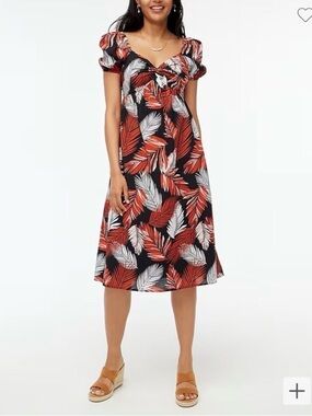 J.Crew twist front puff sleeve midi dress, size 8